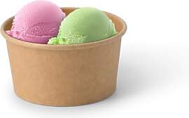 BIOZOYG 50x Eisbecher Pappe 150 ml braun -