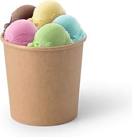 BIOZOYG 50x Eisbecher Pappe 300 ml braun -