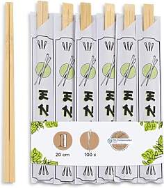 BIOZOYG Bambus Essstäbchen 20 cm einzeln verpackt 