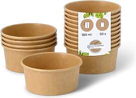 BIOZOYG Eisbecher Pappe 50 Stück 100 ml Braun