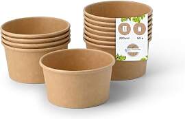BIOZOYG Eisbecher Pappe 50 Stück 150 ml Braun