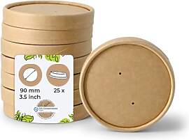 BIOZOYG Pappdeckel Suppenbecher 25 Stück Ø 90 mm 