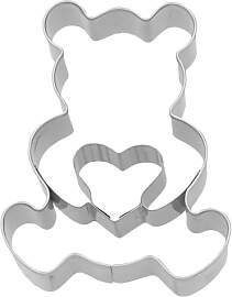 Birkmann, Ausstechform Teddybär mit Herz, 6 cm,