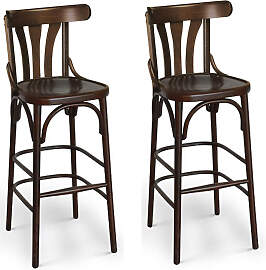 Bistro Barhocker Holz mit Lehne Wien 789-W