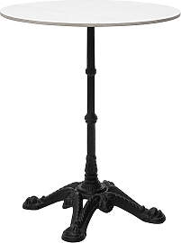 Bistro-Tisch aus weißem Marmor und schwarzem