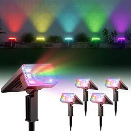 BITPOTT Solar Strahler für außen, 4 Pack RGB
