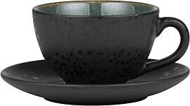 BITZ Tasse, Kaffeetasse mit Untertasse, Steingut,
