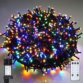 BIUDN 1500LED Bunte Lichterkette Außen Innen,75M