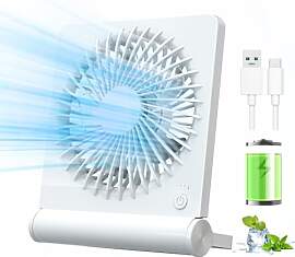BIVBTP Kleiner Tischventilator, 2000mAh Tragbarer