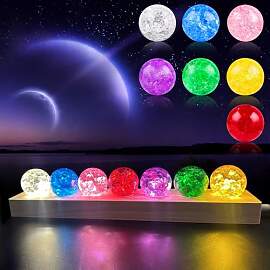 BIZOI 3D Kristallkugel Nachtlicht, 7 Bunte