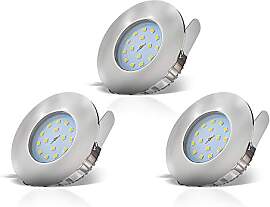 B.K.Licht - 3er Set LED Bad Einbaustrahler 230V