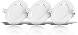 B.K.Licht - 3er Set LED Einbaustrahler 230V flach, 