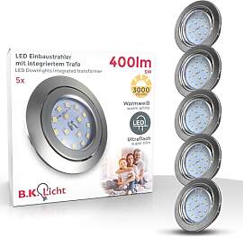B.K.Licht - 5er Set LED Einbaustrahler 230V
