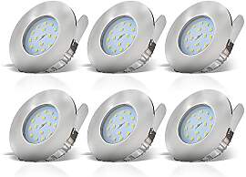 B.K.Licht - 6er Set LED Bad Einbaustrahler 230V