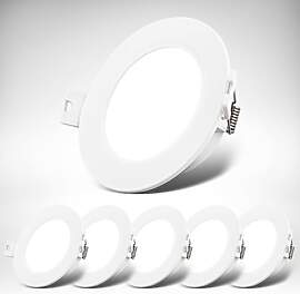 B.K.Licht - 6er Set LED Einbaustrahler 230V flach, 