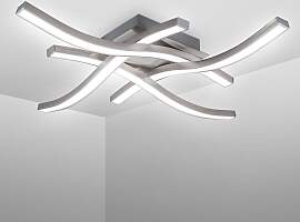 B.K.LICHT LED Deckenleuchte, grau