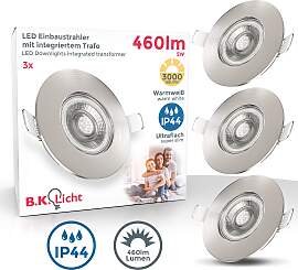 B.K.LICHT LED Einbauleuchte "3er Set Bad
