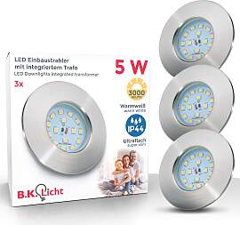 B.K.LICHT LED Einbauleuchte "3er Set Bad