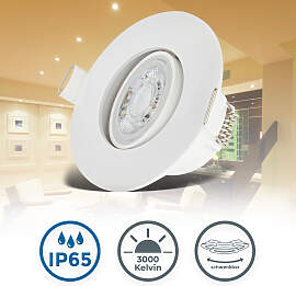 B.K.LICHT LED Einbauleuchte "6er Set Bad