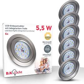 B.K.LICHT LED Einbauleuchte "6er Set