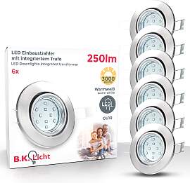 B.K.LICHT LED Einbauleuchte "Hila", grau 