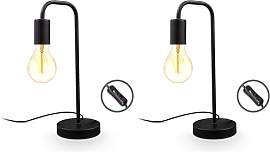 B.K.Licht - Nachttischlampe mit Kabelschalter, E27 