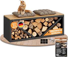 BLACK OAK Kaminholz Regal OHIO 102x41x35cm -
