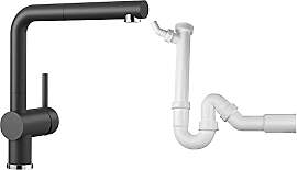 Blanco Linus-S Küchenarmatur, anthrazit-schwarz,