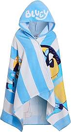 Blaues Hooded Handtuch Jungen Mädchen Poncho 100% 
