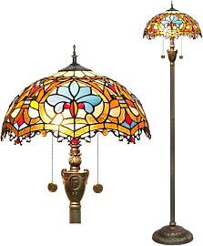 Blivuself Tiffany Stehlampe, Buntglas,