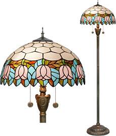 Blivuself Tiffany Stehlampe Rosa Tulpe Stil
