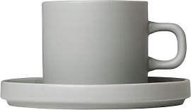 blomus 63911 PILAR Kaffeetassen, Steingut, Grau,