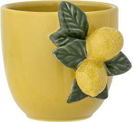 Bloomingville Becher aus Steingut, gelb,