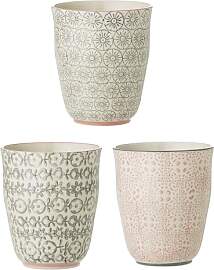 Bloomingville Becher Cécile, rosa grau, Keramik,