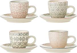 Bloomingville Cozy Becher 4er Set, Keramik, 4