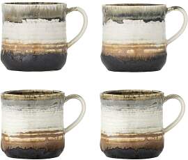 Bloomingville Deana Tasse Becher Beige Braun 4er