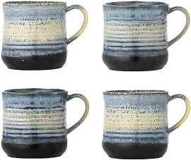 Bloomingville Deana Tasse Becher Blau Beige 4er