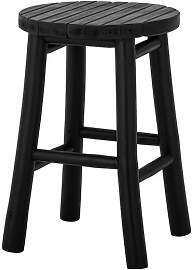 Bloomingville Hocker aus Bambus, schwarz, rund,