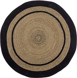 Bloomingville Juteteppich beige und schwarz, rund, 