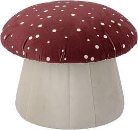 Bloomingville Roter Pouf aus Polyesterstoff, rund, 