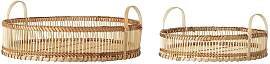 Bloomingville Set aus 2 Bambus-Tabletts beige,