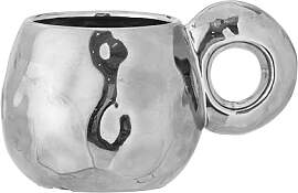 Bloomingville Shine Tasse, Silber, Steingut,