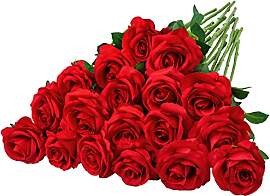 BlueCloudy 16 Stück Rote Rosen Künstliche