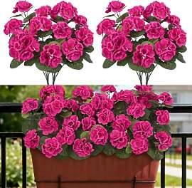 BlueCloudy Künstliche Blumen 6 Bündel Geranien