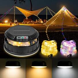 BlueYu Camping Lichterkette Aufrollbar 10m 140LED, 