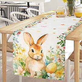 Blulu Blume Hase Ostern Tischläufer 40 x 180 cm