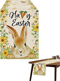 Blume Hase Ostern Tischläufer, Tischläufer mit