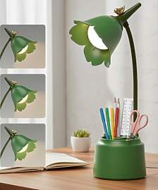 Blume LED Schreibtischlampe mit Stifthalter für