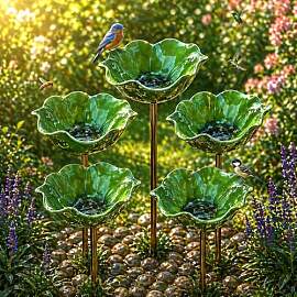 Blumen Gartenstecker Vogeltränke–