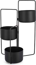 Blumenkasten Keyra aus Metall, modern, schwarz,